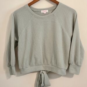 Poof Girl Waffle Knit Tie-back Sweater